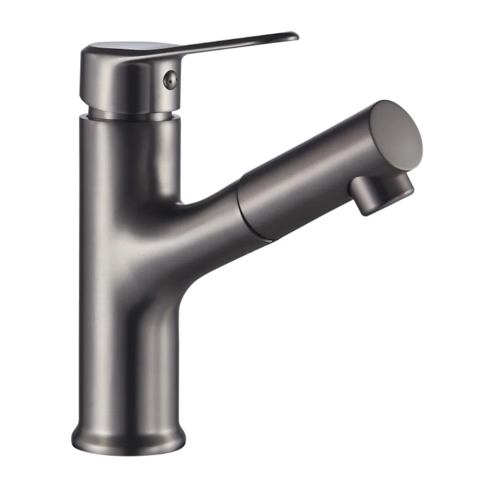 Лидер продаж современный черный хромированный Выдвижной латунный никелевый кран для ванной комнаты с опрыскивателем