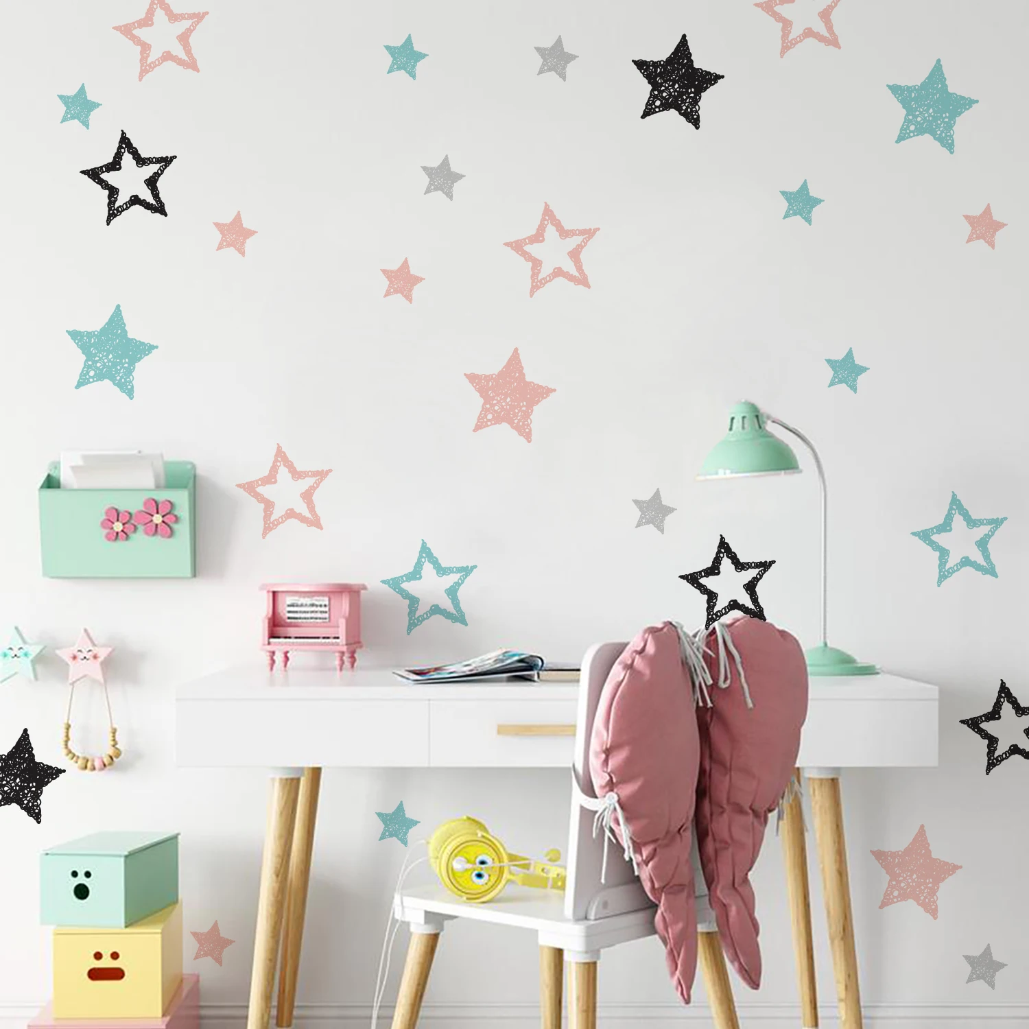 Funlife PA176 Colorful Stars Hollow Star Dream Wall Decoration Kids room wall stickers