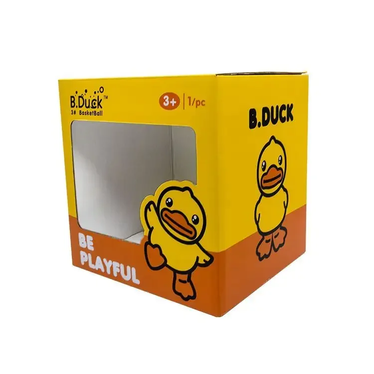 Wholesale custom popular display kids toys square transparent paper box with brand logo packaging