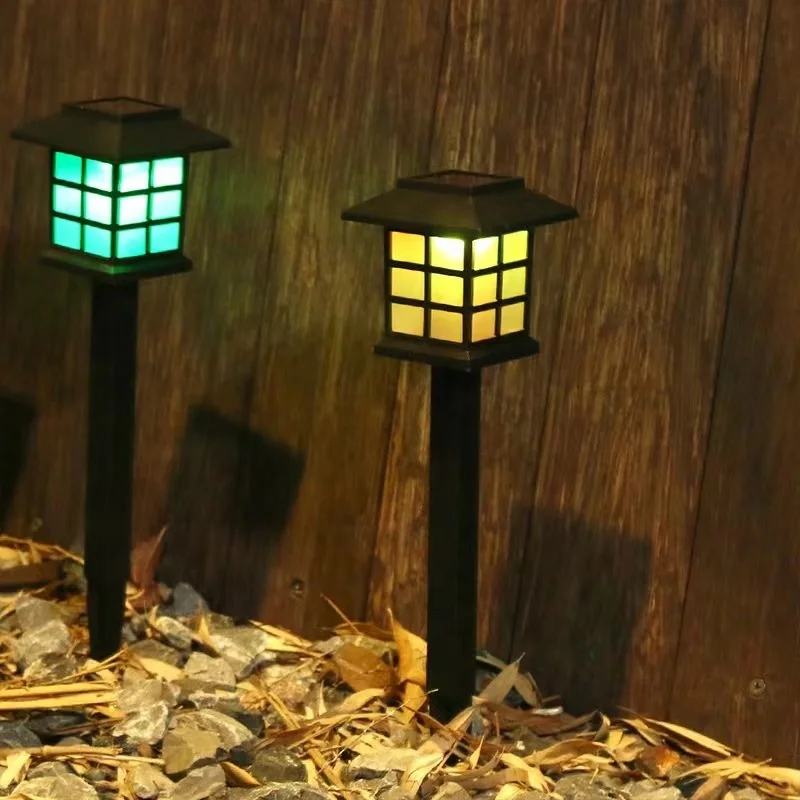 Wholesale price color solar garden ground solar pathway lights outdoor lantern stake solar powered lights supplier