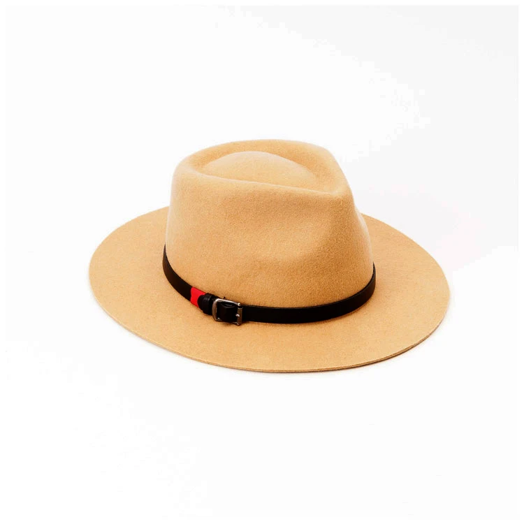 Suppliers Wool Ribbon Leather Band Wide Brim Fedora Hats For