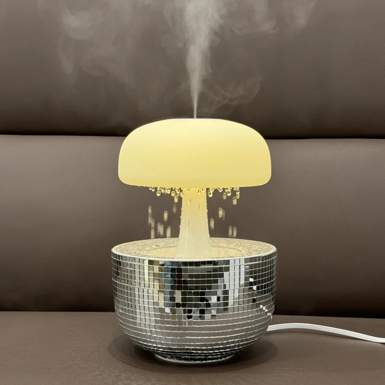 2024 smart household items automatic scent diffuser fog mist raindrop night light mushroom cloud humidifier for home decoration