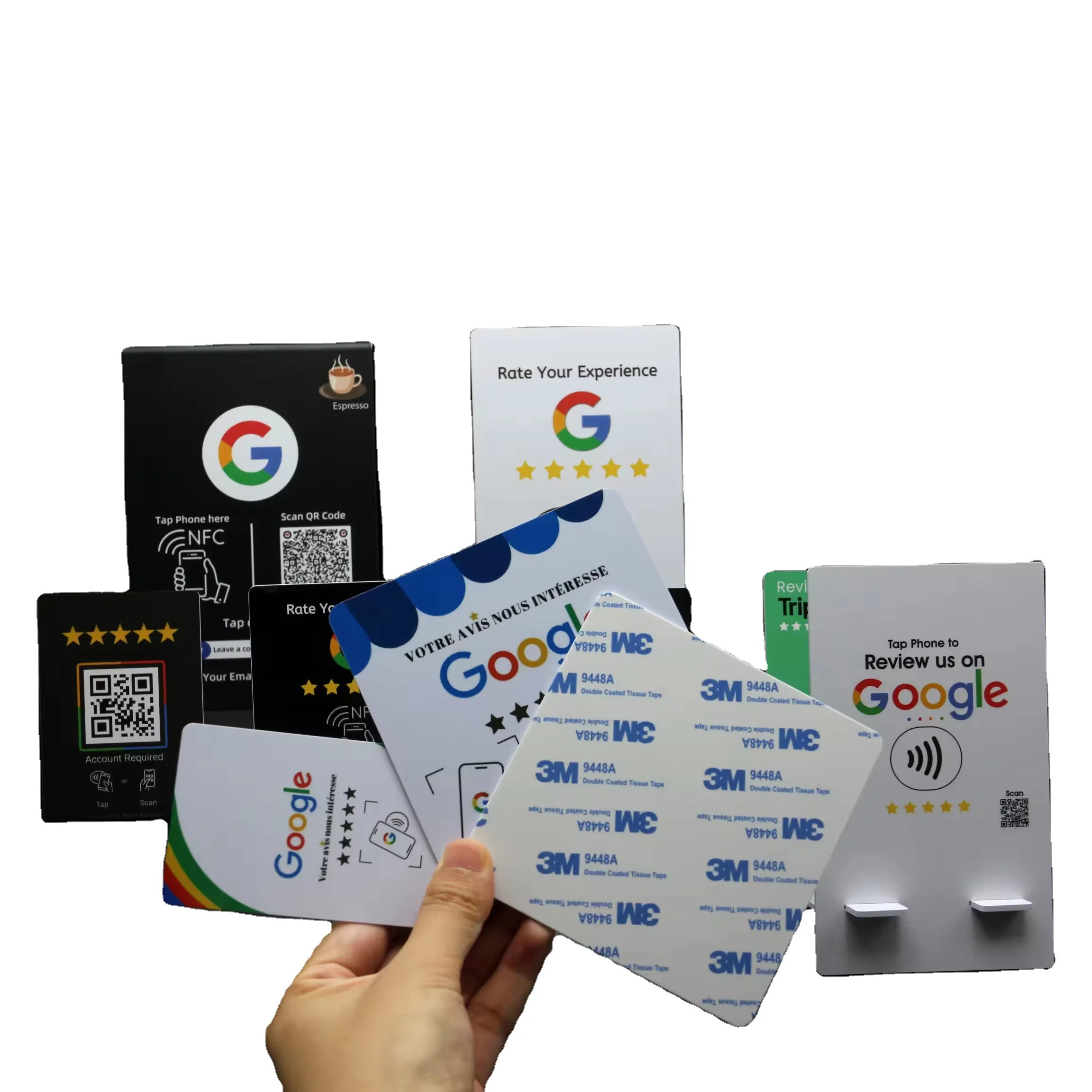 Full color printing Contactless Plastic NFC Google Review Card N215 for Social Media NFC Business Card