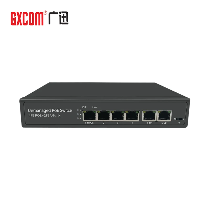  4 порта PoE + с 2 портами 100 Мбит/с Ethernet uplink 60 Вт 78 plug & play безвентиляторный настольный коммутатор