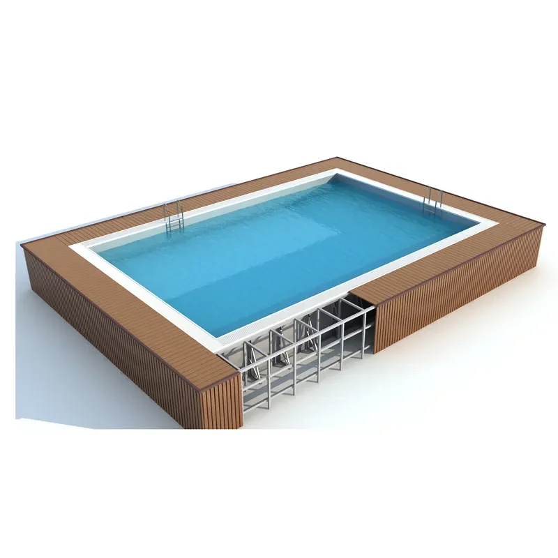 Customizable Steel-framed Rectangular Above-ground Swimming Pool Suitable for Family Outdoor Use