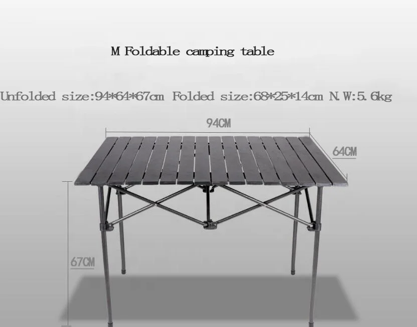 High quality portable easy folding aluminum various size foldable outdoor picnic camping table