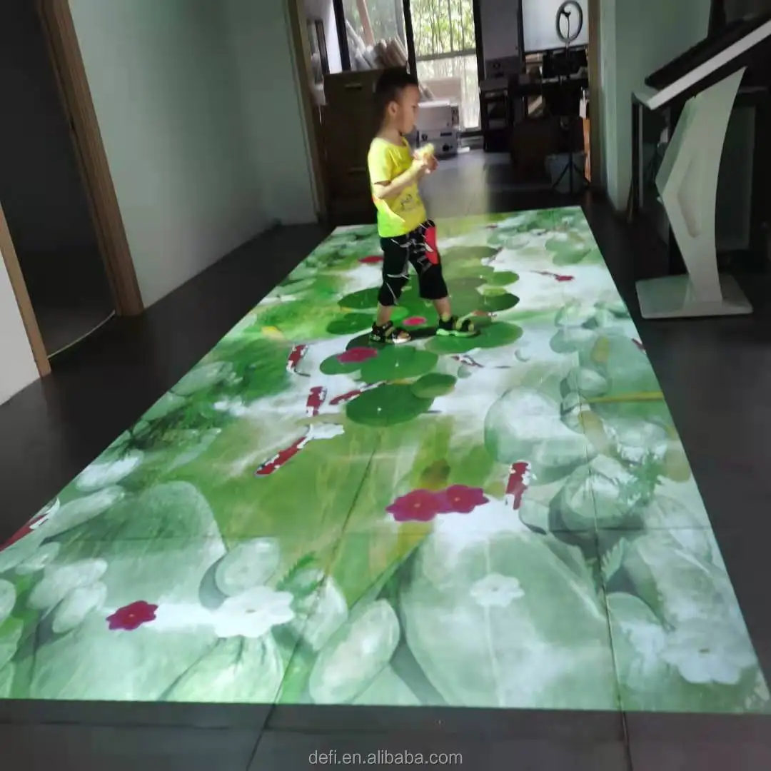 Electronic Component 3d Projection Full Color Interactive Dance For Weddings LED Floor Mat