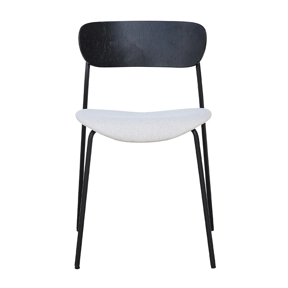 Hot-Sale Nordic Design Dining Chair Bentwood Seat Metal Frame Dining Chair