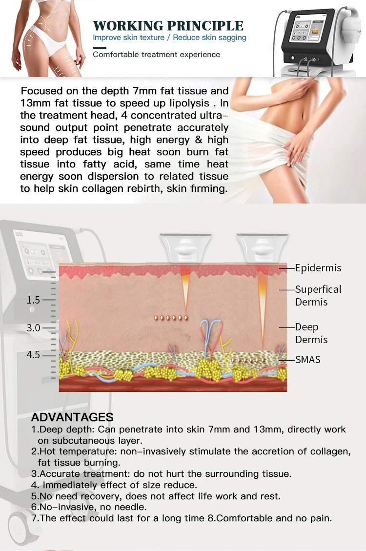 Оборудование для салонов красоты hifu body slim похудения/высокоинтенсивный сфокусированный ультразвук продажи
