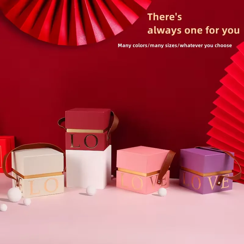 Wedding Romantic chocolate box packaging Hand-held candy box cosmetics jewelry high-grade packaging box customization