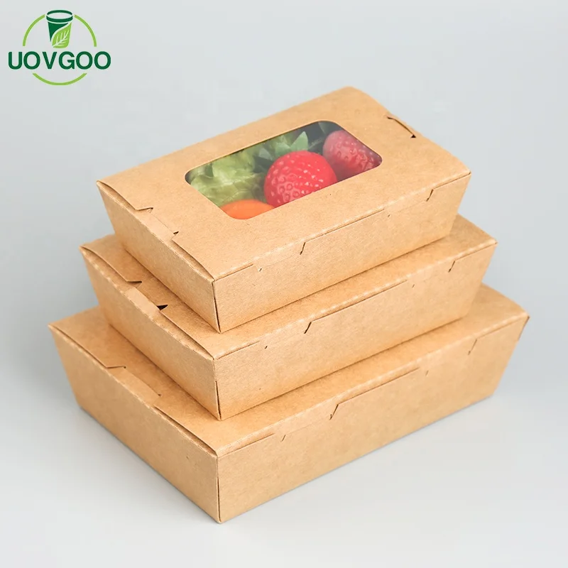 Restaurant Use Customized Fast Food Paper Packaging Take Out Bento Paper Box Disposable Paper Lunch Box