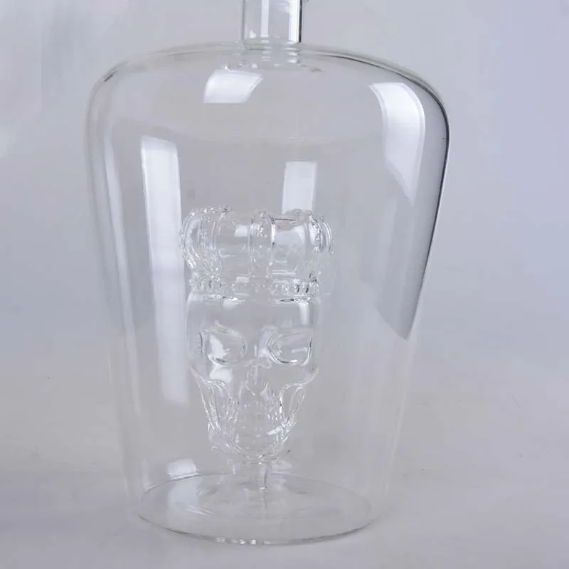 Skull bottle set with 2 skull glass