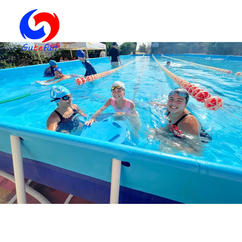 fast assembly various sizes Steel Wall Pools rectangle above ground portable swimming pools for commercial school use