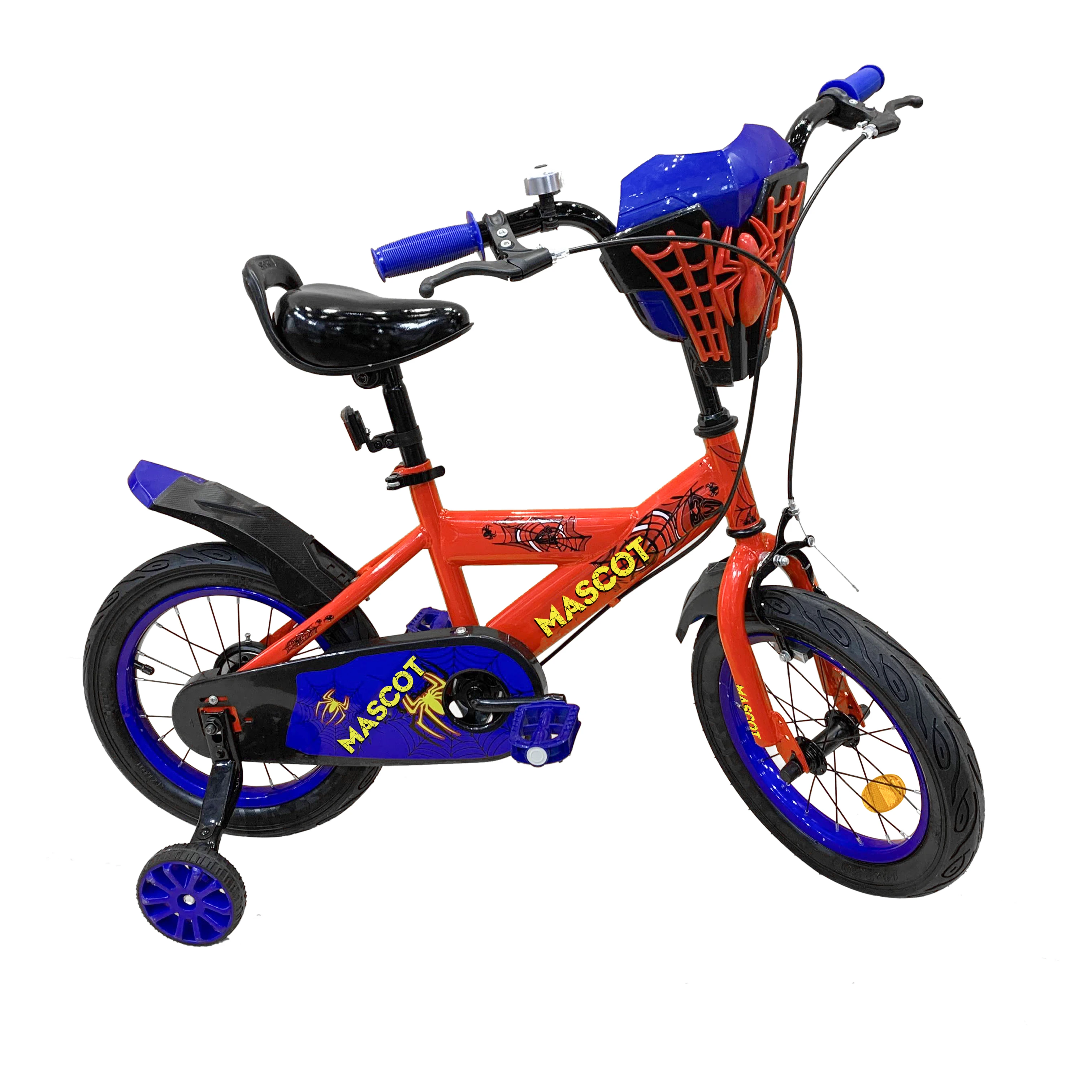 Новые модные маленькие тренировочные колеса с изображением Человека-паука, регулируемые ручки для детей, Детский велосипед