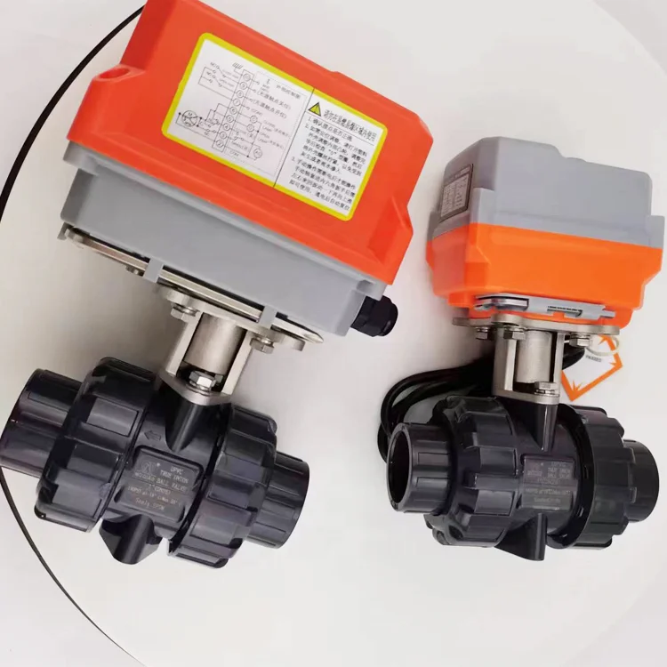 Electric and pneumatic actuator duplex Pvc plastic 2-way pneumatic control ball valve