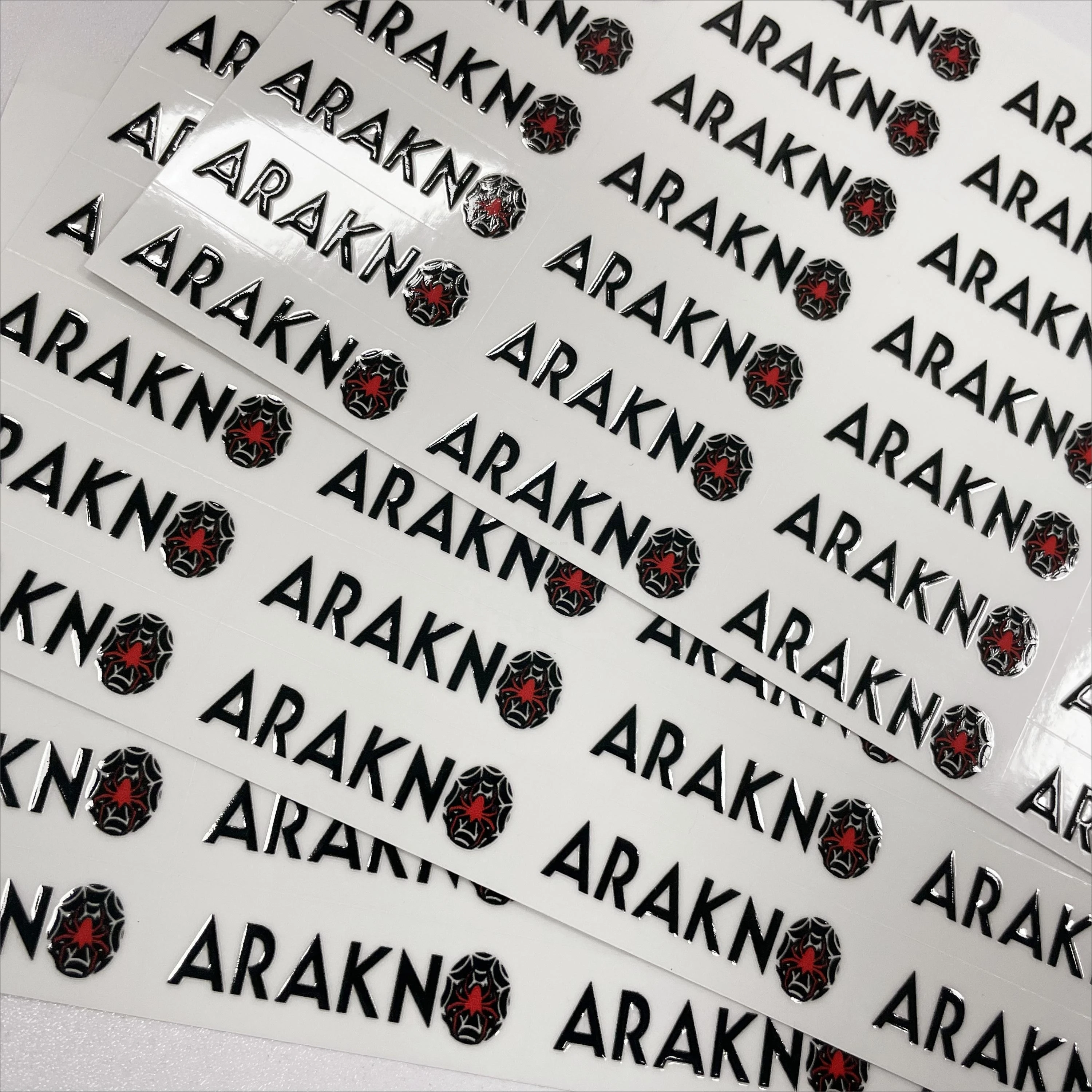 Custom Printed 3D black sticker Transfer Permanent Adhesive Metal Brand Logo Label