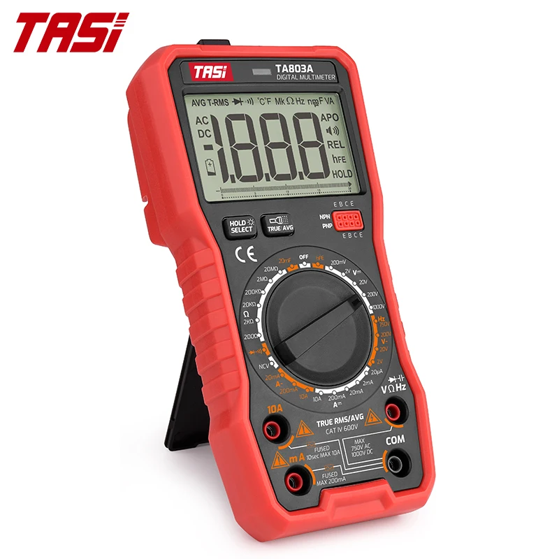  Цифровой мультиметр TASI TA803A Профессиональный высокоточный вольтметр с автоматическим/ручным диапазоном функция True RMS AC/DC NCV