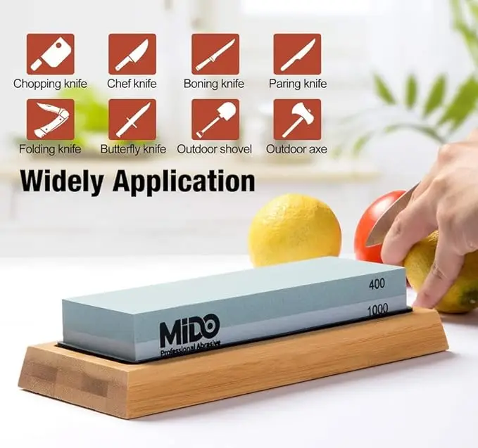 Professional 4-Sided Abrasive Knife Sharpening Stone Set 400/1000 3000/8000 Whetstone Sharpener with High Grit Sharpening Tools