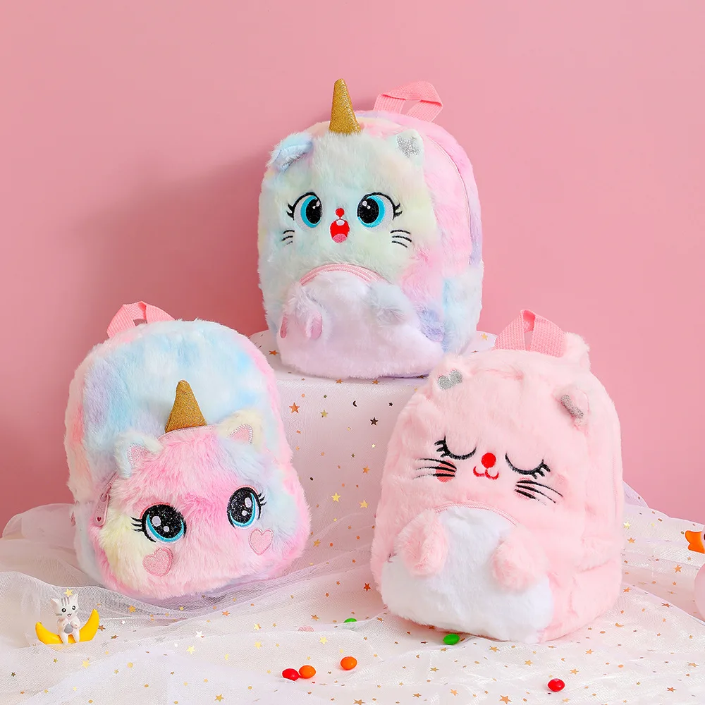 SongshanToys small cartoon cute kindergarten custom unicorn school bag kids mini plush backpack for kids