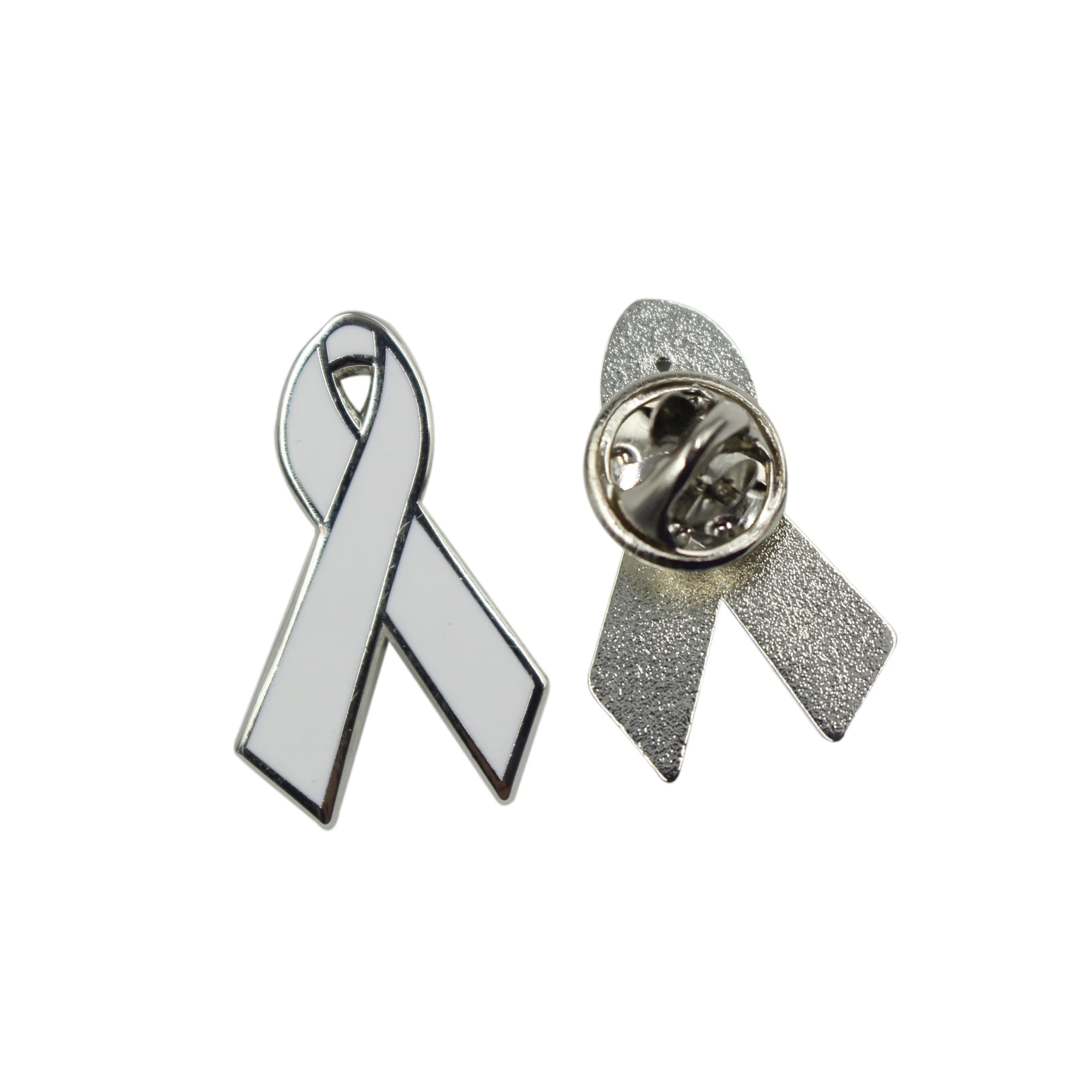 Factory Price Lung Cancer Awareness Medical Health Care Ribbon Lapel Pin Badge