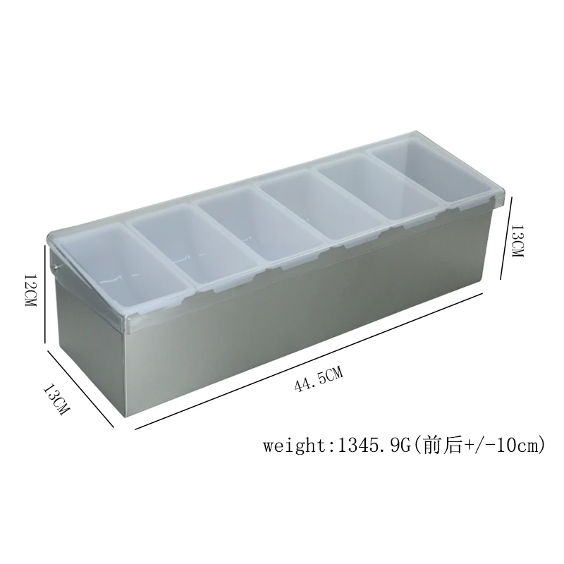 Commercial Kitchen Seasoning Box with Multi-Grid One Six Grid Options Bar Accessories for Restaurants Hotels Wine Beer Storage