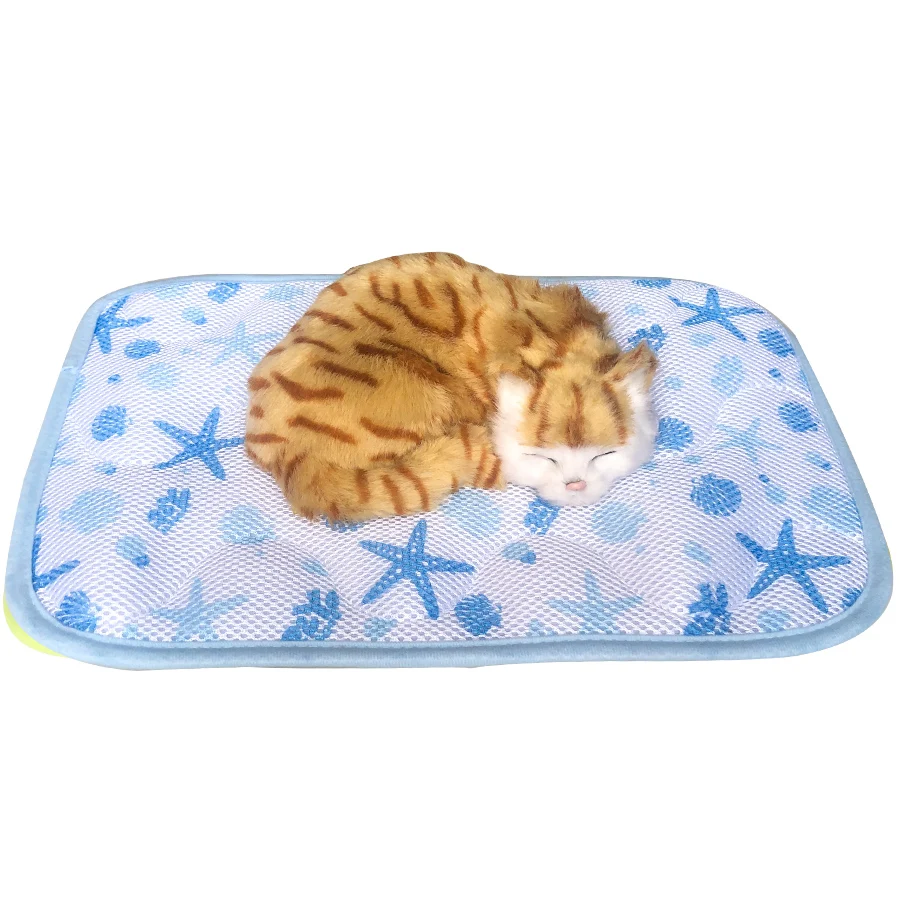 Cooling Breathable Washable Hot Summer Sleep Sky Blue Cat and Dog Bed Cooling Pet Pad Pet Ice Mat