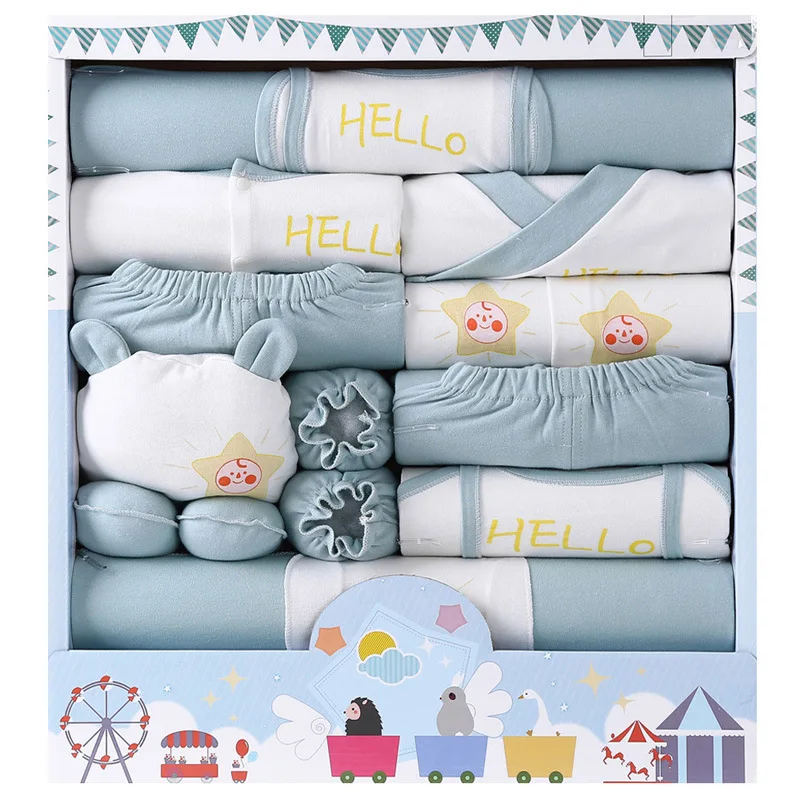 18 Piece New Born Baby Set Baju Bayi Murah Baby Rompers Conjuntos De Roupas De Beb Baby Clothes Newborn Set Gift