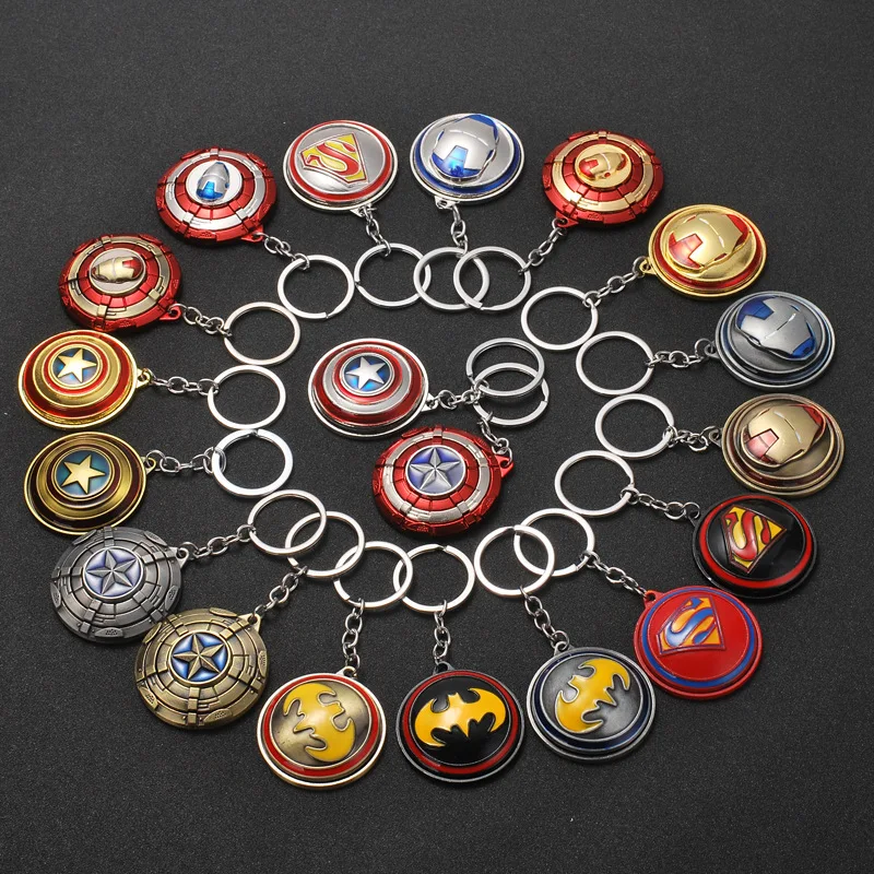 
Marvel Captain America Spinning Shield Marvel Movie keychain Pendant Zinc Alloy Keychain 