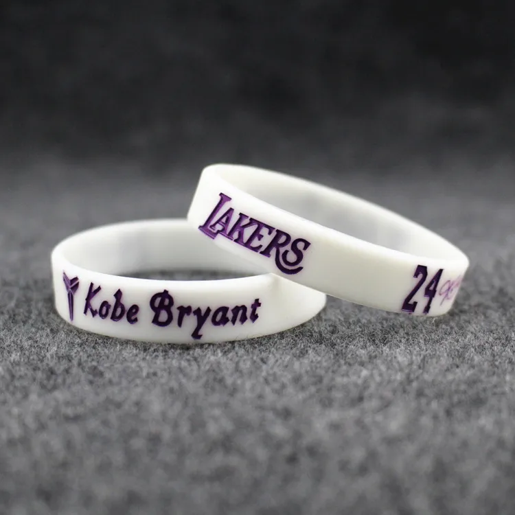 Factory Direct Cheap Engraving Wristband Personalized Promo Gifts Silicone Basketball Kobe Bryant Bracelet