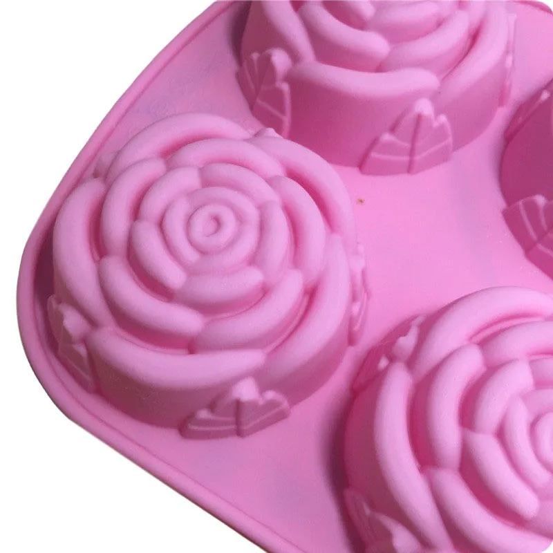 China Wholesale Rose Silicone Molds For Candles 6 Cavity Rose Shape Ice Cube Mold Maker Mold Silicone Ice Cube Tray