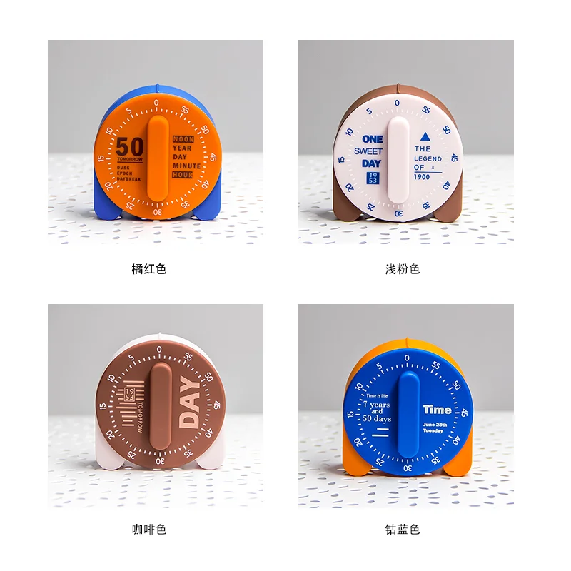 4 colors Round Shape classic Kitchen Timer Manual Mechanical Alarm Sound  Countdown Timer for Home Baking Cooking Steaming