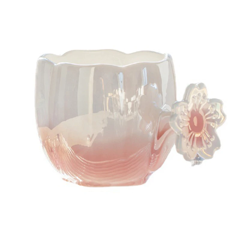 Wholesale Beautiful Gradient Cherry Blossom Shaped Luxury Style Coffee/Milk Ceramic Mug