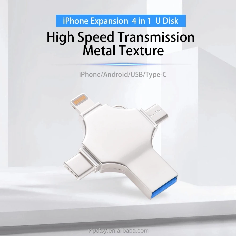 Оптовая продажа 4 в 1 OTG type-c Android компьютер высокоскоростное хранилище 32 ГБ 64 128 модный подарок многофункциональный флэш-накопитель