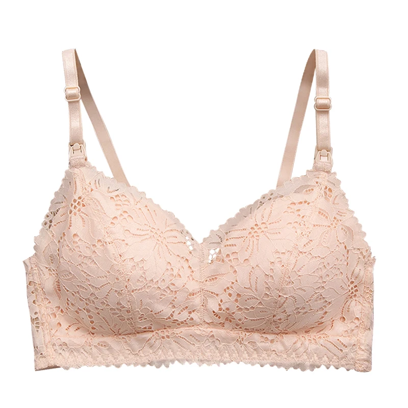 BC Cup maternity Gather Upper Front Open nursing bra Lace Pregnant Breastfeeding Bra seamless bra