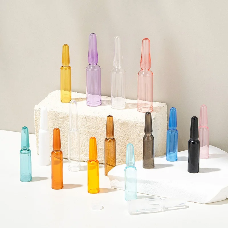 Hot Sale Sealing Type Easy Open End Ampoule Bottle 1.5/2/3/5ml Plastic Colorful Skin Care Essence Ampule Small Trial Set Bottles