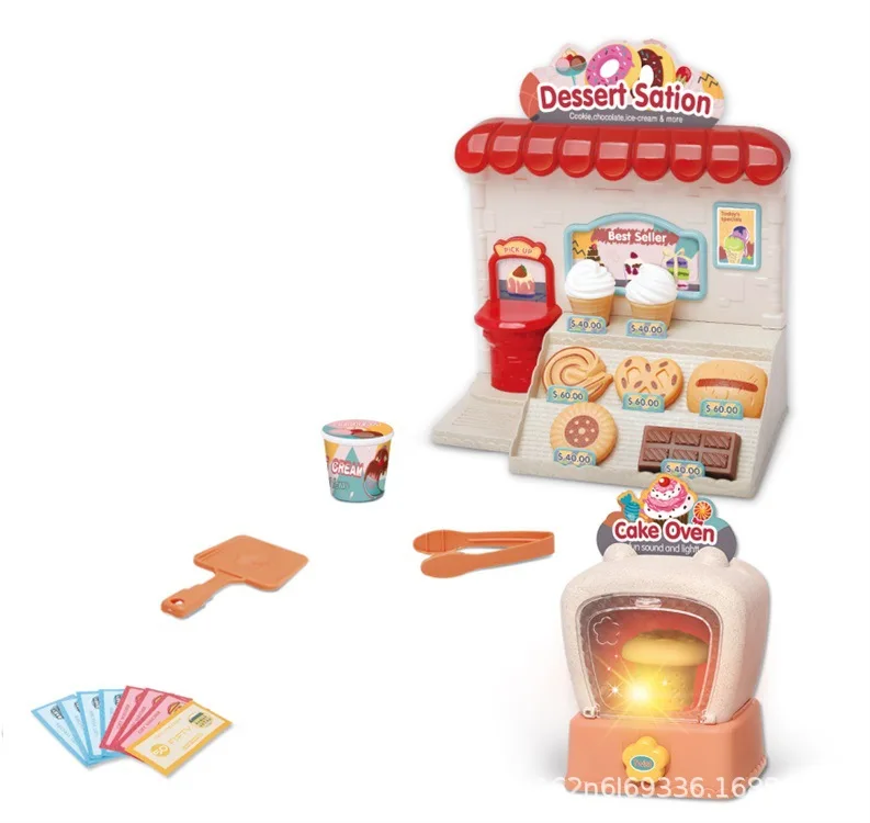Baking House Set Bread Maker Ordering Table Play House Toy With Light Sound Effect Induction Function Toy
