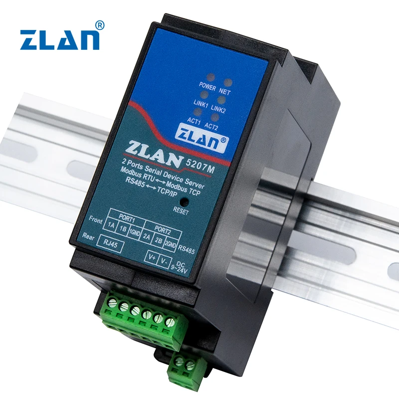 ethernet to serial RJ45 modbus tcp rs485 ZLAN5207M serial server