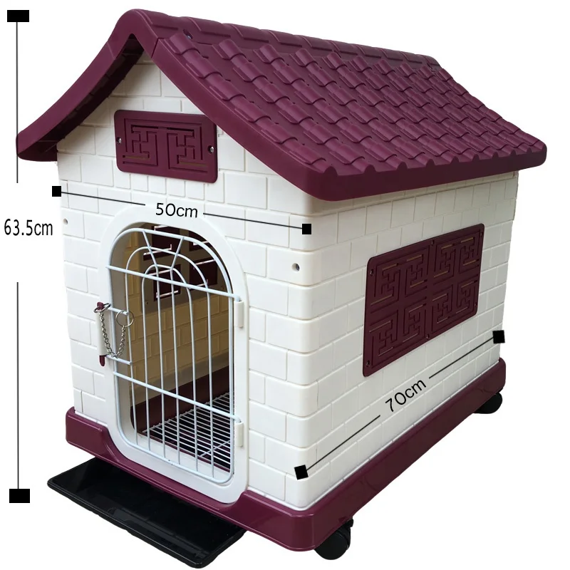Outdoor Dog Kennel Plastic House with Toilet Waterproof and Removable for Indoor