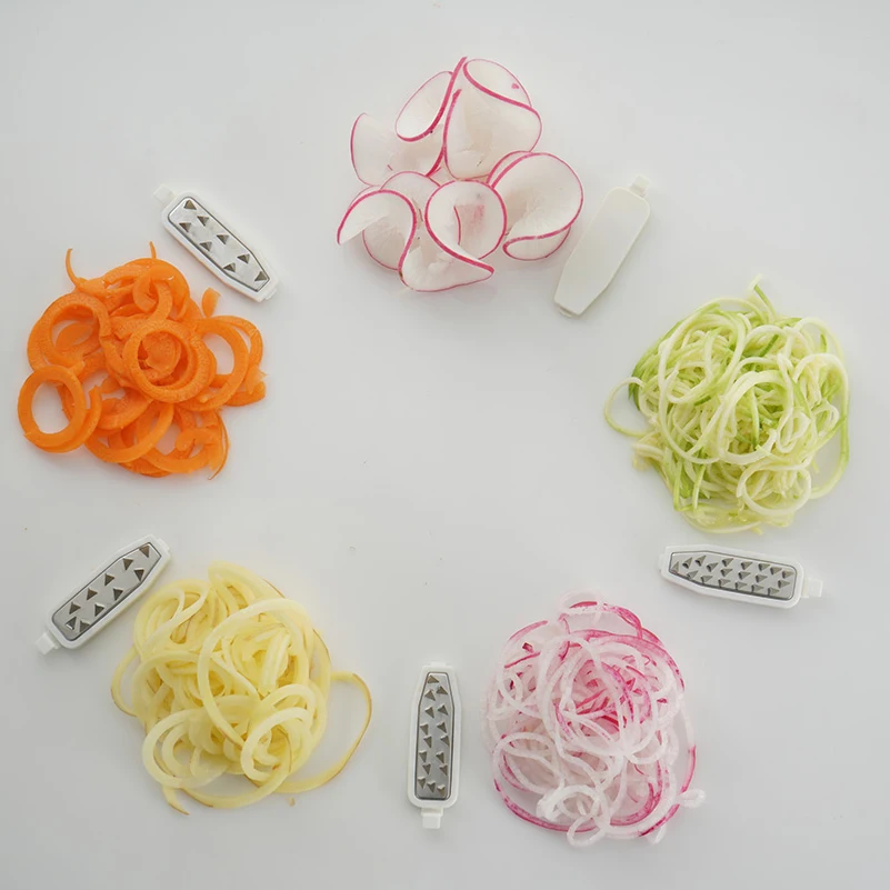 Plastic suction base ensures stability with container new design hand held spiralizer factory price spiral vegetable slicer