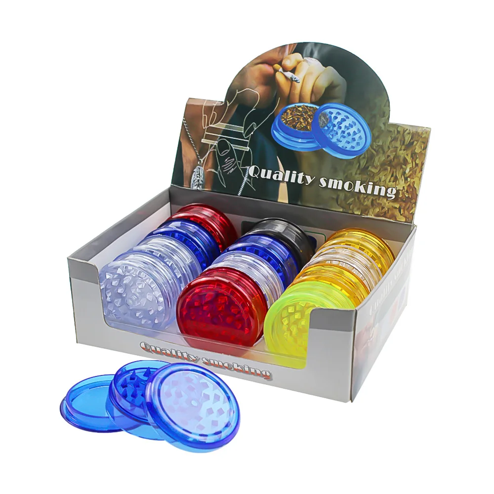 60mm With 3 Parts Plastic  Grinder Convenient Wholesale  Grinder Cheaper Price Plastic Tobacco Grinder