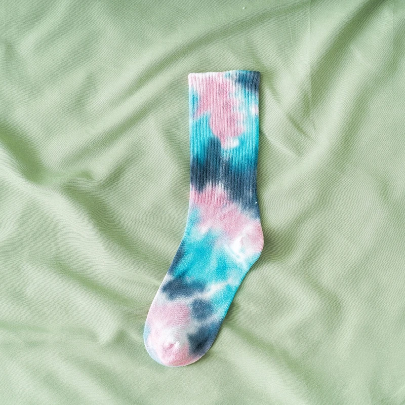 China Manufacturer Fashionable Long Tube Tie Dye Unisex Socks Cotton Polyester Spandex Sports Sock Factory Direct Supply