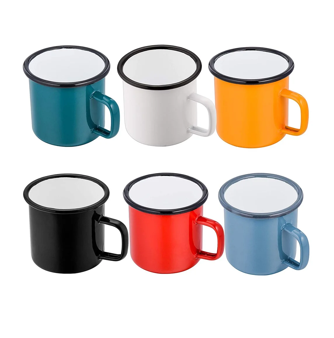 White Ceramic Custom Sublimation Blank Enamel Camping Mug