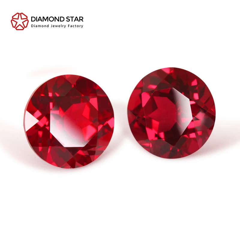 Pigeon blood red Lab Ruby AGL GRS Certified Gems 0.5carat 1carat 5mm Loose ruby wholesales 5A Grade Round Lab Grown Ruby