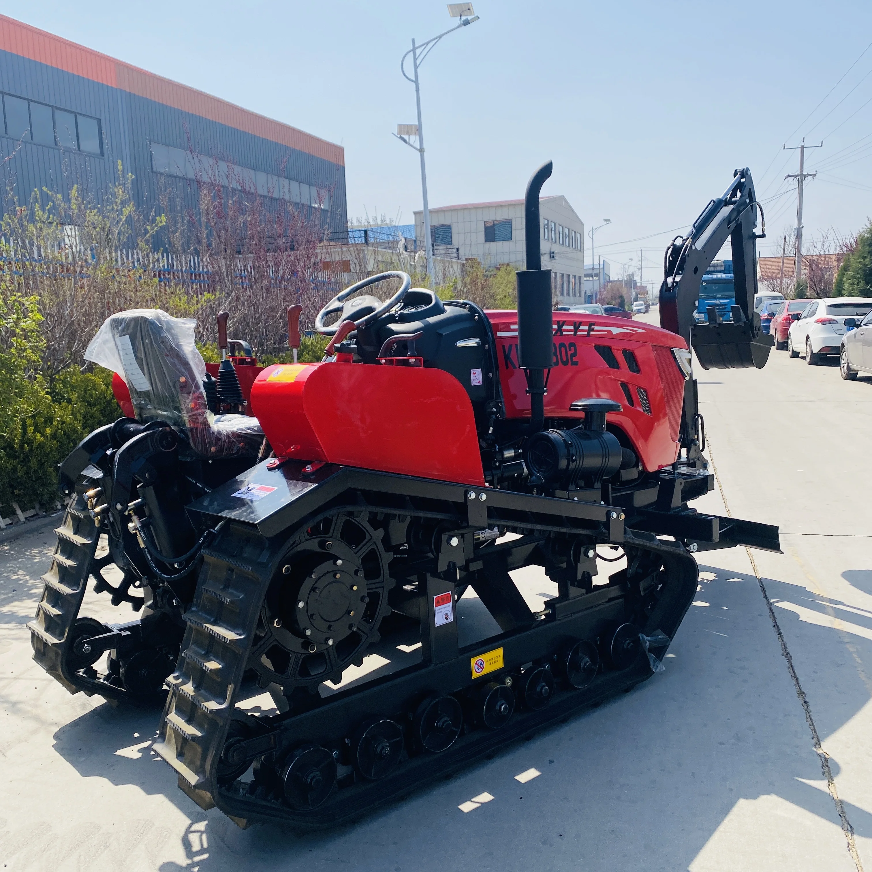 JW agriculture 80hp Paddy field digging arm crawler tractors