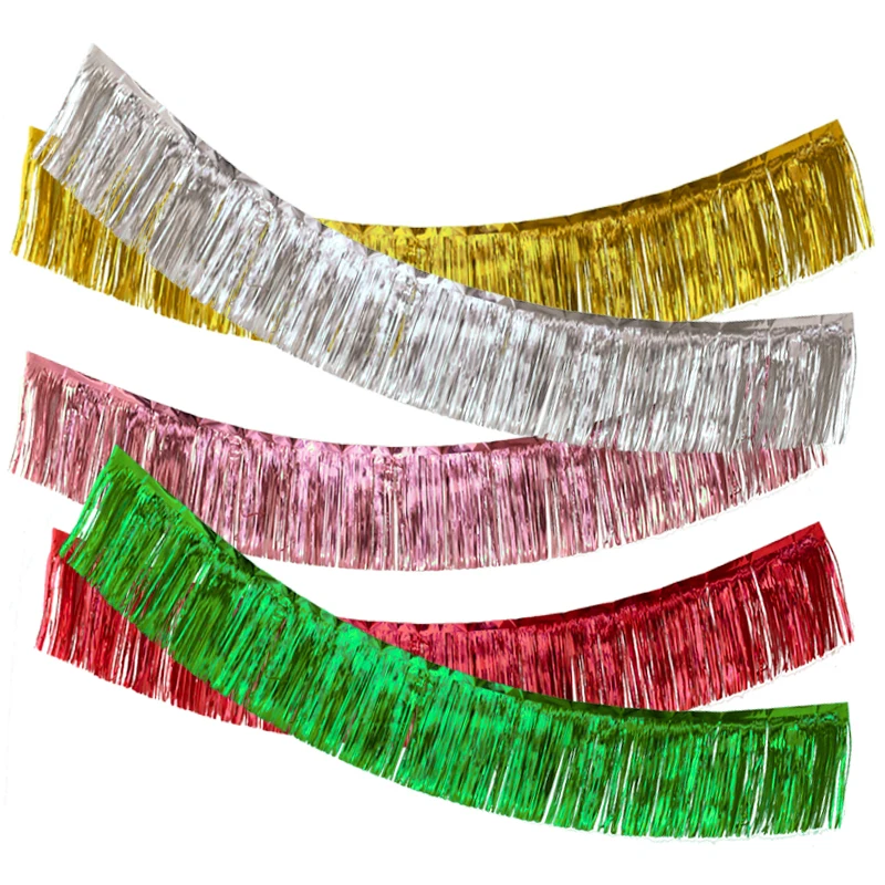 Sparkly Tassel Foil Fringe Garland Ideal For Graduation Holiday Parade Car Decorations Wedding Birthday Christmas Party Supplies