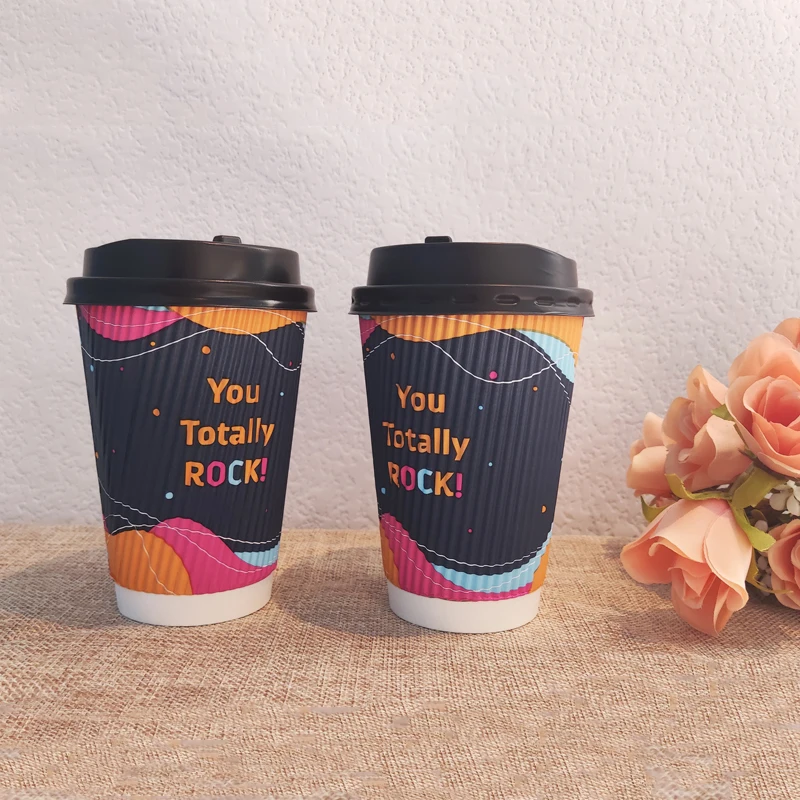 Paper insert plastic coffee cup thermos heat resistant glass flower pot