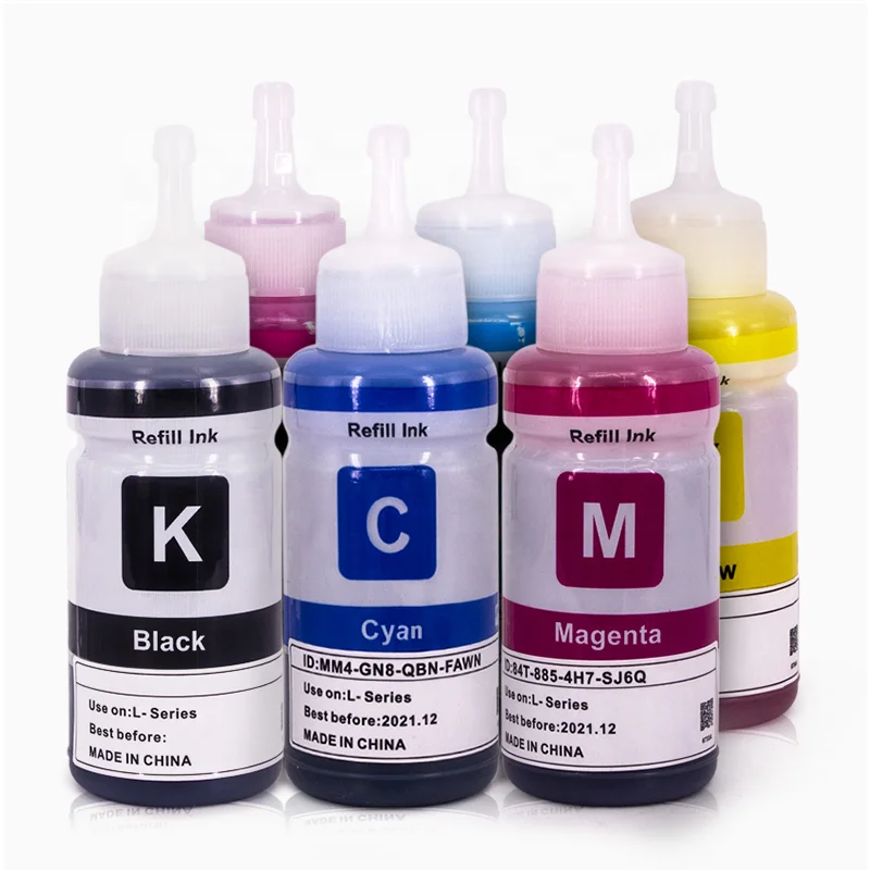 Colorpro 70ML Refill Dye Ink For Epn L605 L655 L364 L382 L386 L486 L362 Inkjet Printer Ink T664 T672 T673 T674