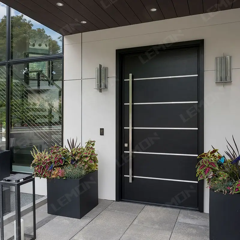 LEMON Brand-New Design Exterior Security Metal Pivot Door For Houses Pivot Doors Modern Entry Aluminum Design