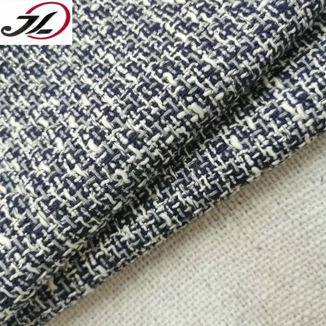 New fashion yarn dyed  fancy tweed fabric with sequin yarn  for coat