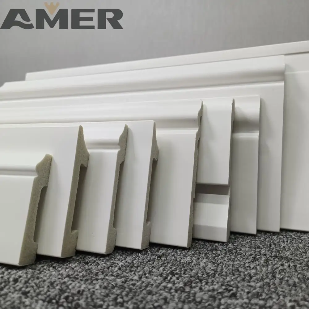 Amer Factory Wholesale Polystyrene floor baseboard buy from the China manufacturer PS white skirting board interior wall decor